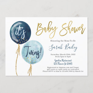 Invitation Baby shower des jumeaux