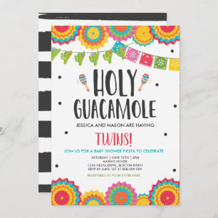 Invitation Baby shower des jumeaux de la Sainte Guacamole Fie