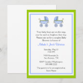 Invitation Baby shower des jumeaux élégants (Devant / Derrière)