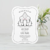 Invitation Baby shower des jumeaux Eléphant (Debout devant)
