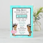 Invitation Baby shower des jumeaux Prince et Princess (Debout devant)