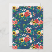 Invitation Baby shower des Jumelles de fleurs folkloriques de (Dos)