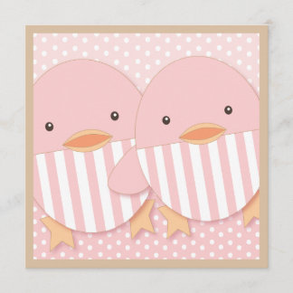 Invitation Baby shower des jumelles roses