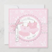 Invitation Baby shower des jumelles Tutus & Snowflakes d'hive (Devant)