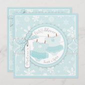 Invitation Baby shower des jumelles Tutus & Snowflakes d'hive (Devant / Derrière)