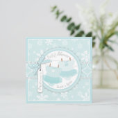 Invitation Baby shower des jumelles Tutus & Snowflakes d'hive (Debout devant)