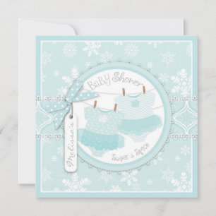 Invitation Baby shower des jumelles Tutus & Snowflakes d'hive