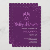 Invitation Baby shower des marches pour les filles (Devant / Derrière)