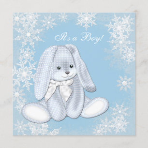Invitation Baby shower des merveilles hivernales de Blue Snow