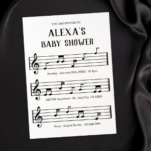 Invitation Baby shower des notes de feuille de musique