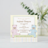 Invitation Baby shower des Nounours surprises (Debout devant)