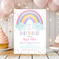 Baby shower des nuages arc-en-ciel du mignon Paste