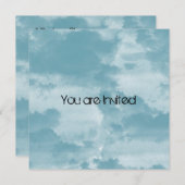 Invitation Baby shower des nuages bleus (Devant / Derrière)