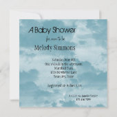 Invitation Baby shower des nuages bleus (Dos)
