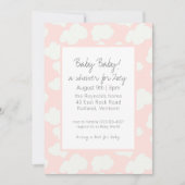 Invitation Baby shower des nuages roses (Devant)