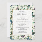 Invitation Baby shower des papillons bleus (Devant)