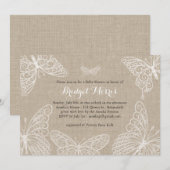 Invitation Baby shower des papillons de dentelle de pays Invi (Devant / Derrière)