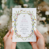 Invitation Baby shower des papillons et des fleurs de printem