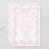 Invitation Baby shower des papillons Toile de Jouy Chinoiseri (Devant)
