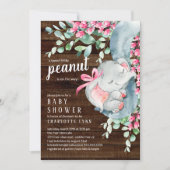 Invitation Baby shower des petites filles éléphantes d'arachi (Devant)