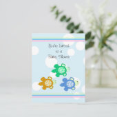 Invitation Baby shower des petites tortues (Debout devant)