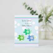 Invitation Baby shower des petites tortues (Debout devant)