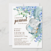 Invitation Baby shower des petits éléphants d'arachide (Devant)