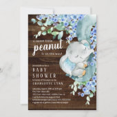 Invitation Baby shower des petits éléphants d'arachide (Devant)