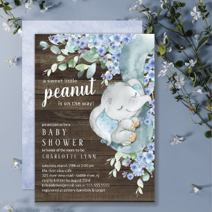 Invitation Baby shower des petits éléphants d'arachide