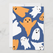 Invitation Baby shower des petits fantômes orange d'Halloween (Dos)