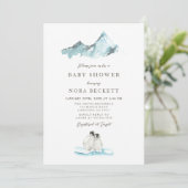 Invitation Baby shower des pingouins d'hiver de l'Arctique (Debout devant)