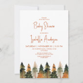Invitation Baby shower des pins d'automne (Devant)