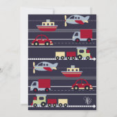 Invitation Baby shower des plans, des trains et de (Dos)