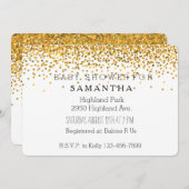 Invitation Baby shower des points de glam Confetti Gold (Devant / Derrière)