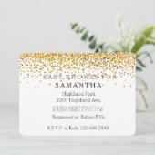 Invitation Baby shower des points de glam Confetti Gold (Debout devant)