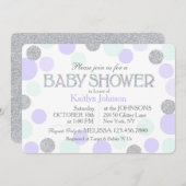 Invitation Baby shower des points de Parties scintillant en a (Devant / Derrière)