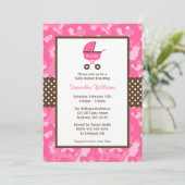 Invitation Baby shower des points de transport Brown Camo Pin (Debout devant)