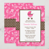 Invitation Baby shower des points de transport Brown Camo Pin (Devant / Derrière)