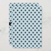 Invitation Baby shower des points noirs bleus (Devant / Derrière)