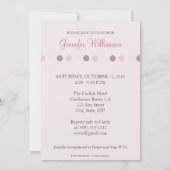 Invitation Baby shower des points roses foncés au (Dos)