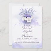 Invitation Baby shower des prêteurs | Floral pourpre (Devant)