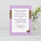 Invitation Baby shower des rêves de papillons - violet (Debout devant)