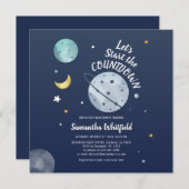 Invitation Baby shower des sciences spatiales (Devant / Derrière)