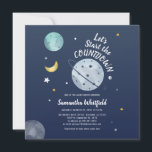 Invitation Baby shower des sciences spatiales<br><div class="desc">Baby shower à thème de l'espace extra-atmosphérique mignon et nerveux qui est parfait pour organiser une fête pour la future maman. Modifiez et remplacez facilement le texte en cliquant sur le bouton "Personnaliser"</div>