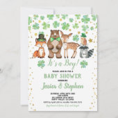 Invitation Baby shower des Shamrocks de la Saint Patrick (Devant)