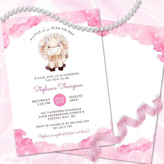 Invitation Baby shower des signes astrologiques de Leo célest