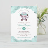 Invitation Baby shower des signes d'astrologie des pics céles (Debout devant)