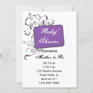 Invitation Baby shower des torches violettes