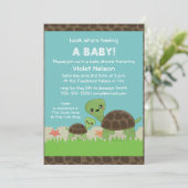 Invitation Baby shower des Tortues cutes (Debout devant)