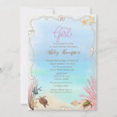 Invitation Baby shower des tortues de mer (Devant)